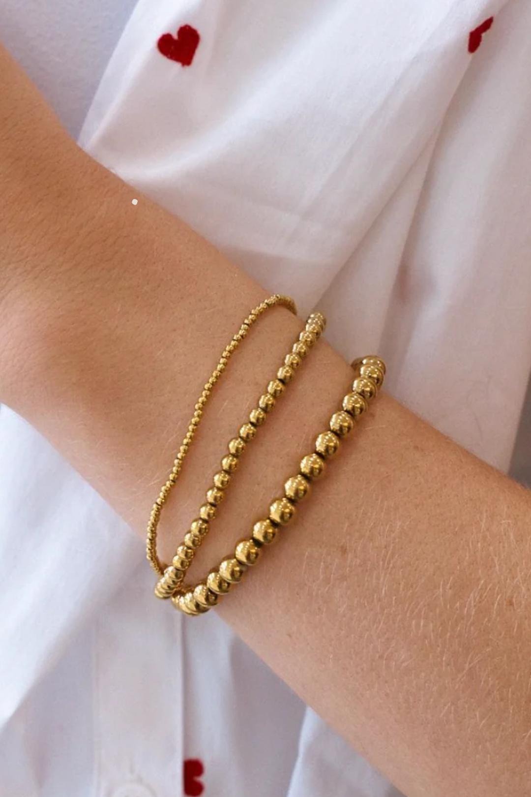 Gold Beaded Ball Bracelet Large Product Image
