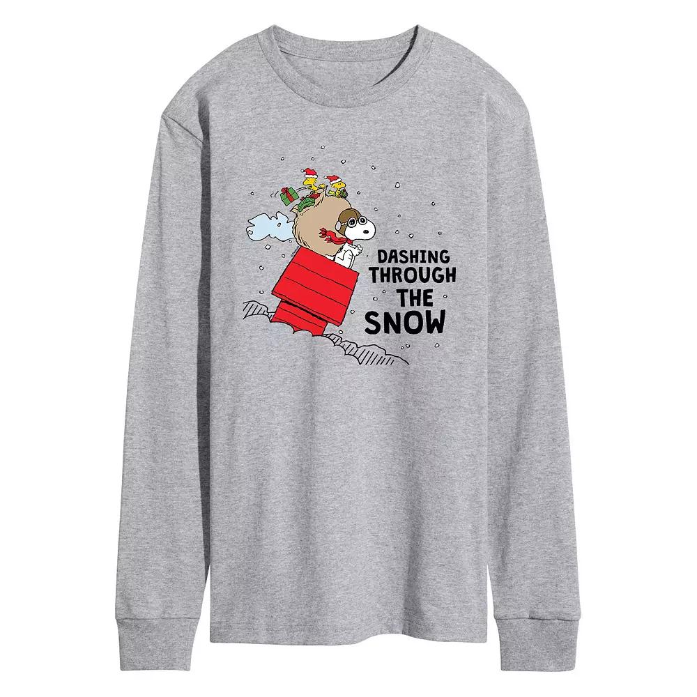Men's Peanuts Dashing Through The Snow Long Sleeve Tee,  Product Image