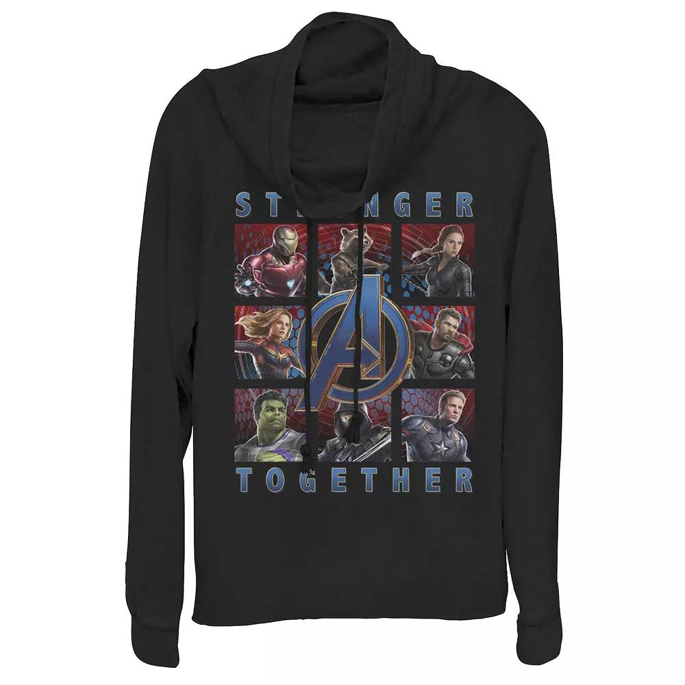 Juniors' Marvel Avengers: Endgame Stronger Together Panel Cowlneck Graphic Lightweight Long Sleeve, Girl's,  Product Image