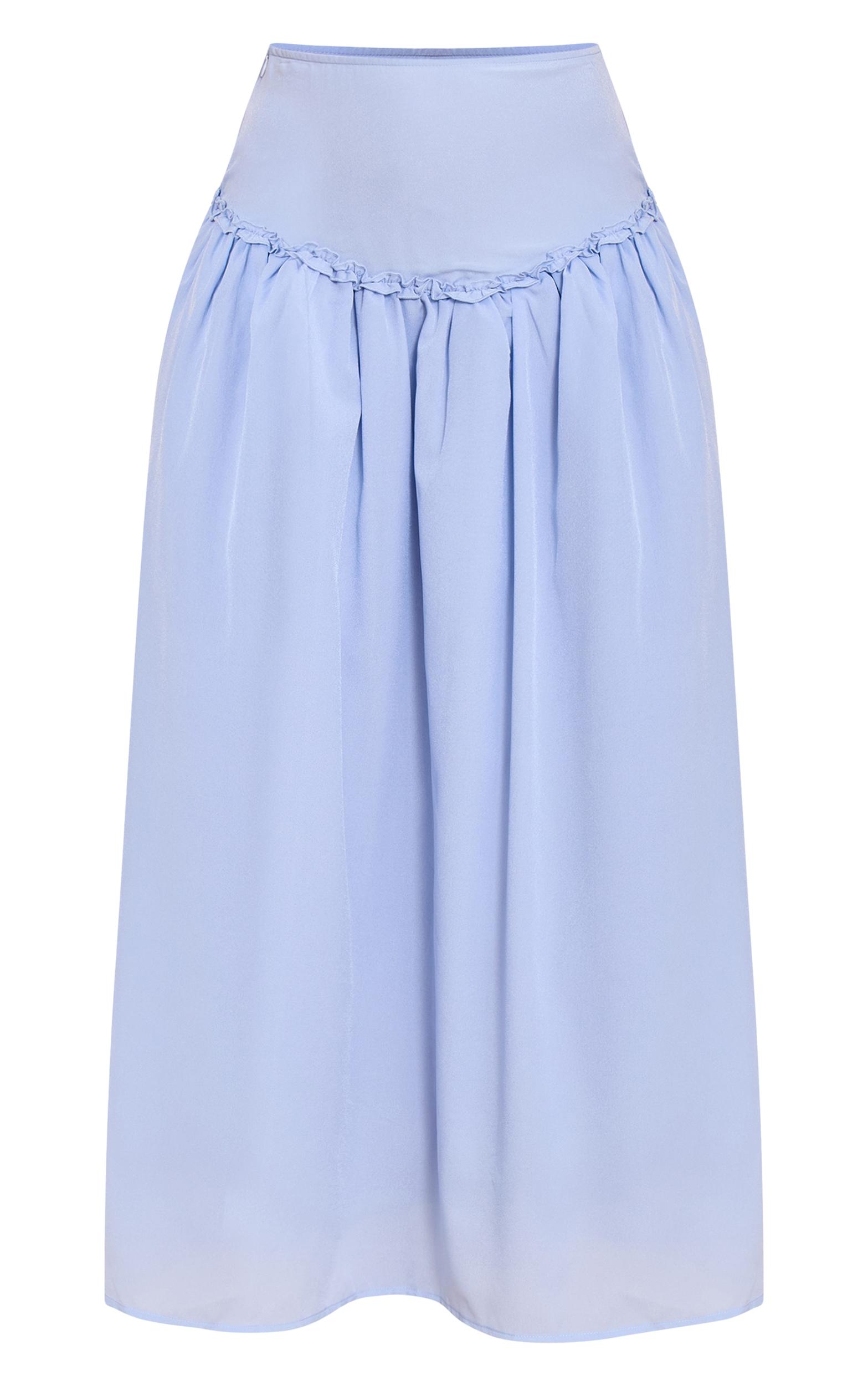 Pale Blue Volume Maxi Skirt Product Image