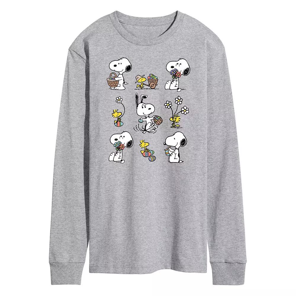 Men's Peanuts Snoopy Woodstock Spring Long Sleeve Graphic Tee,  Product Image