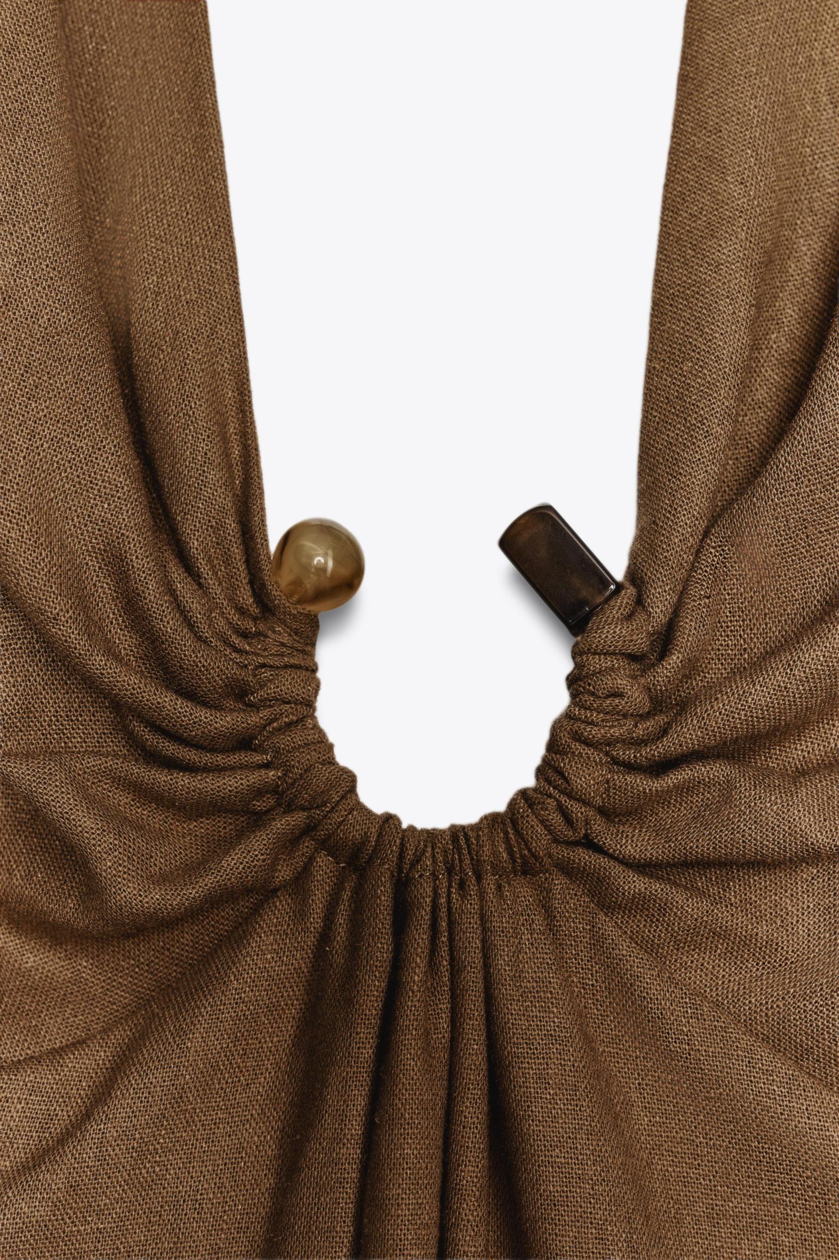 LINEN BUCKLE MIDI DRESS Product Image