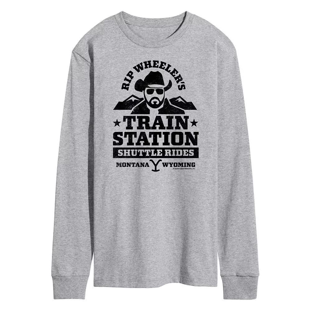 Men's Yellowstone RIP Wheeler Long Sleeve Graphic Tee, Size: Large, Gray Product Image