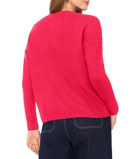 Vince Camuto Crew Neck Long Sleeve Extended Shoulder Seamed Cozy Statement Sweater Product Image