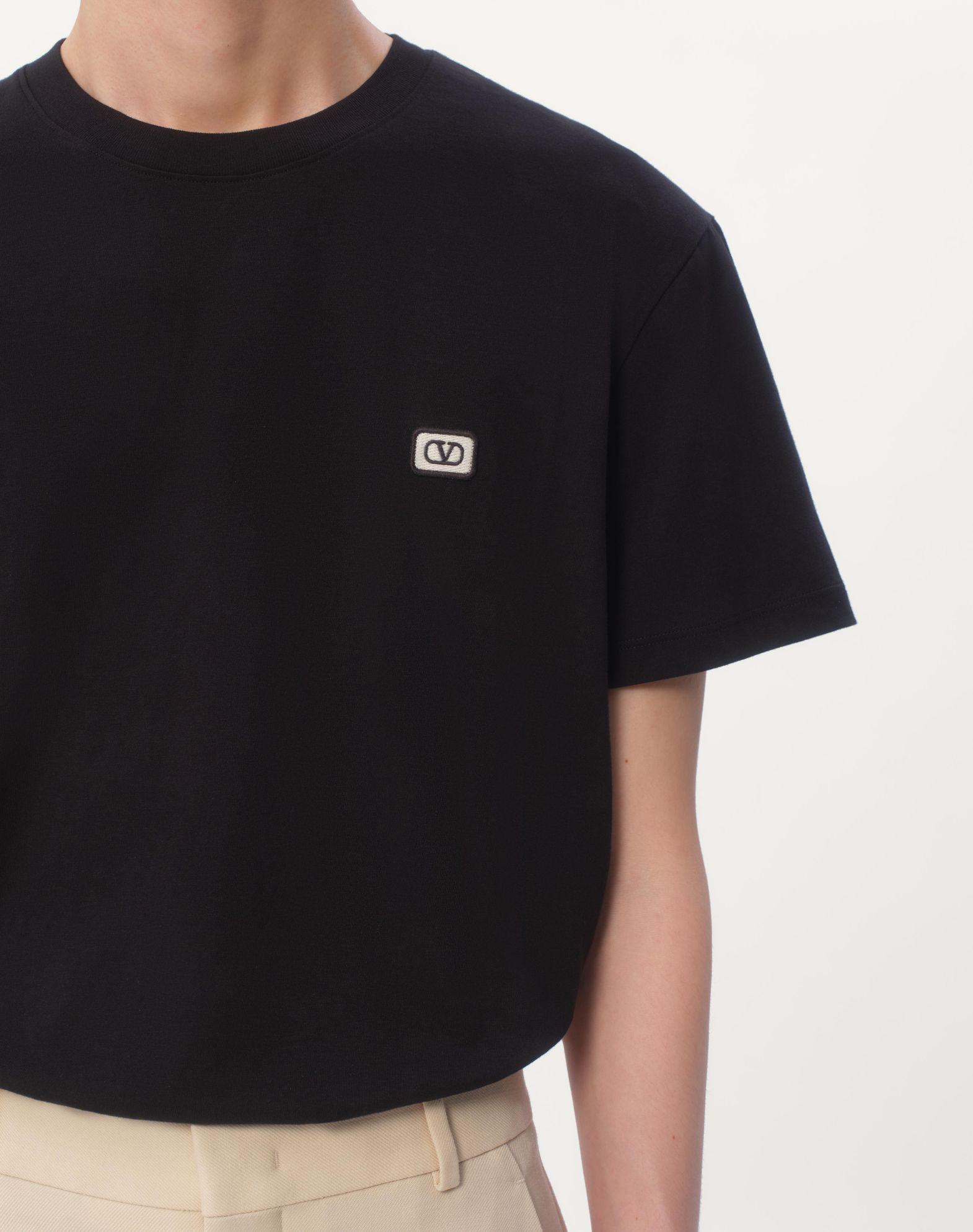 Cotton T-Shirt With Vlogo Patch Product Image