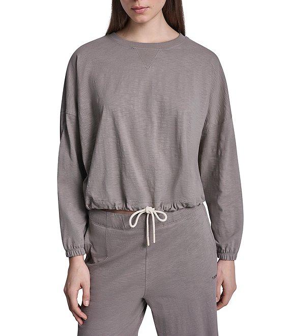 DKNY Sport by Donna Karan Coordinating Slub Knit Jersey Crew Neck Long Sleeve Pullover Product Image