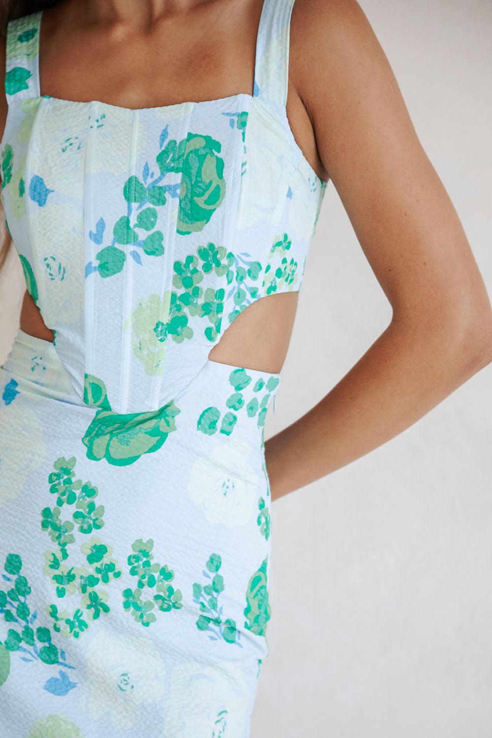 Feliz Midi Dress - Corsage Blue Product Image