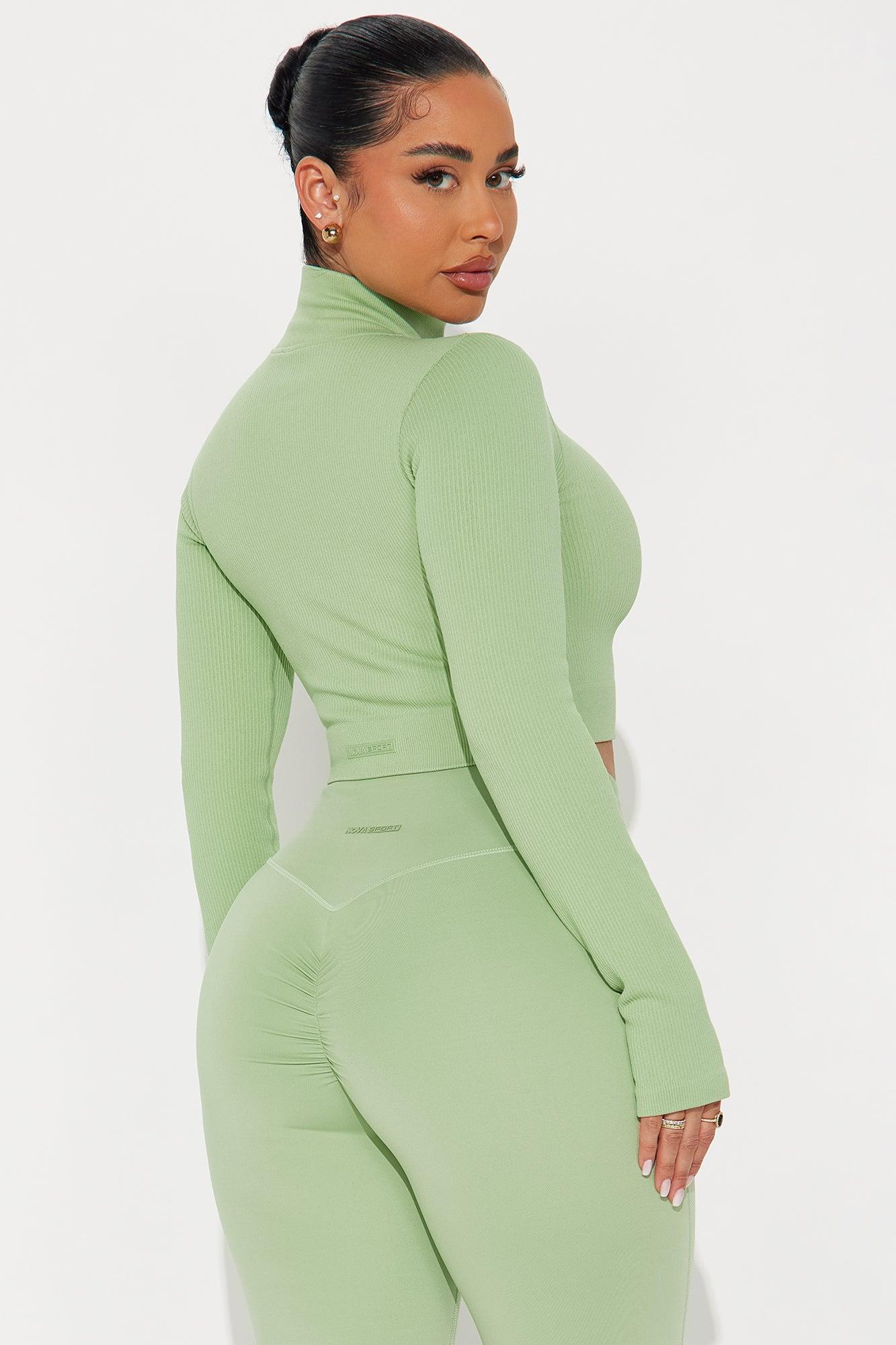 Effortless Ribbed Jacket - Sage Product Image