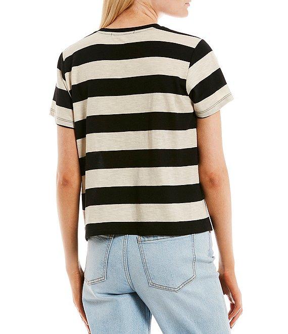 Copper Key Stripe Short Sleeve Boxy T-Shirt Product Image