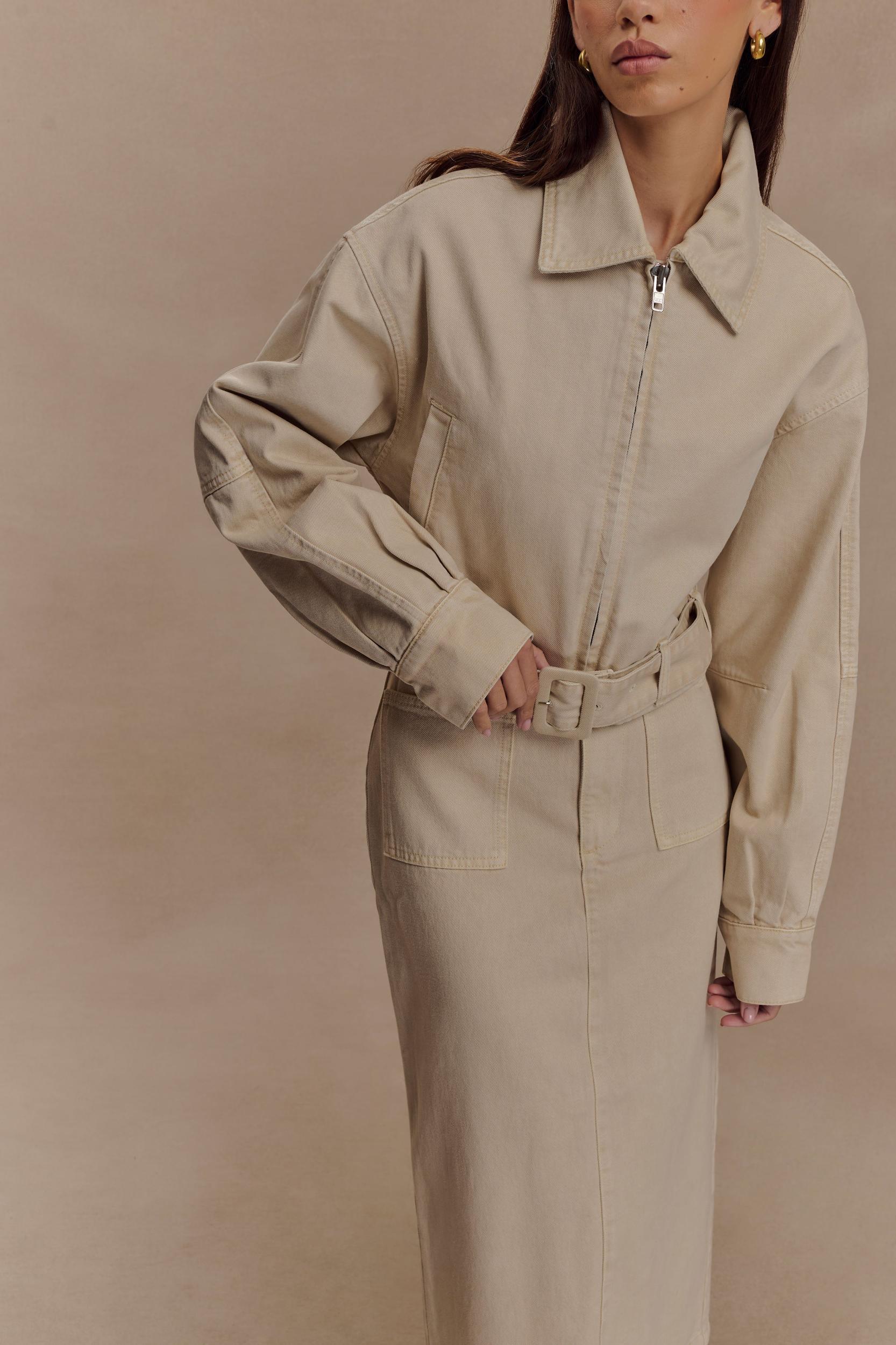 Fallon Cropped Denim Jacket - Stone Wash Product Image