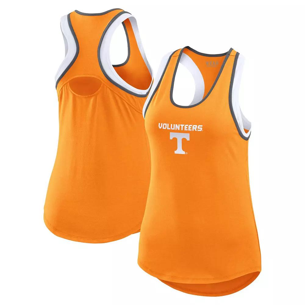 Women's WEAR by Erin Andrews Tennessee Orange Tennessee Volunteers Open Hole Razorback Tank Top, Size: Medium Product Image