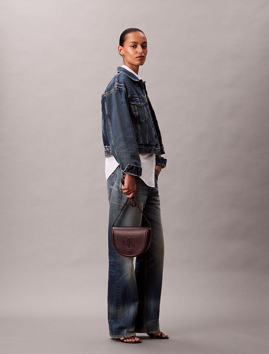 Embossed Monogram Logo Saddle Bag Product Image