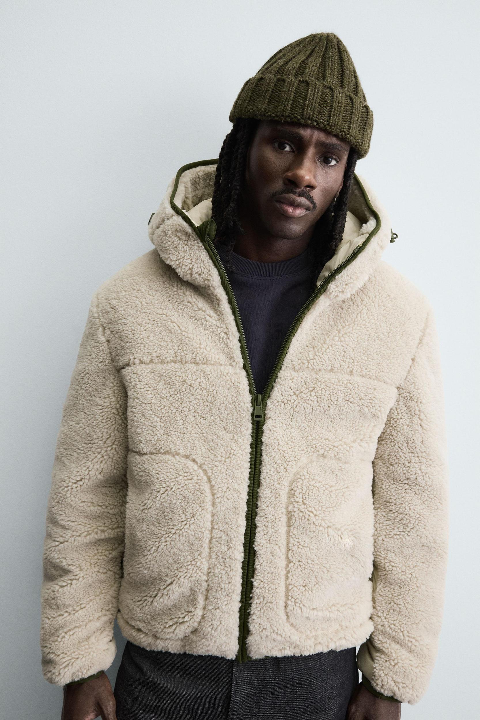 COMBINATION FAUX SHEARLING JACKET Product Image