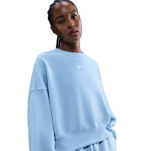 Nike Womens Nike NSW Style Fleece Crew OOS - Womens Sail/Celestine Blue Product Image