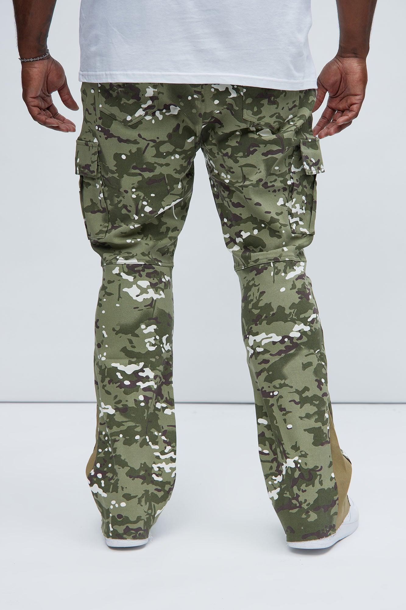 All Over Print Stacked Twill Flare Pant - Camouflage Product Image