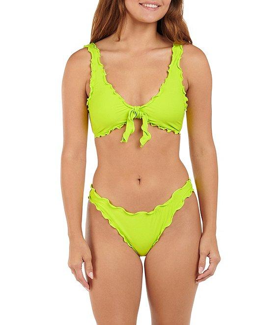 Citrus Solid V-Waist Merrow Trim Hipster Swim Bottom Product Image