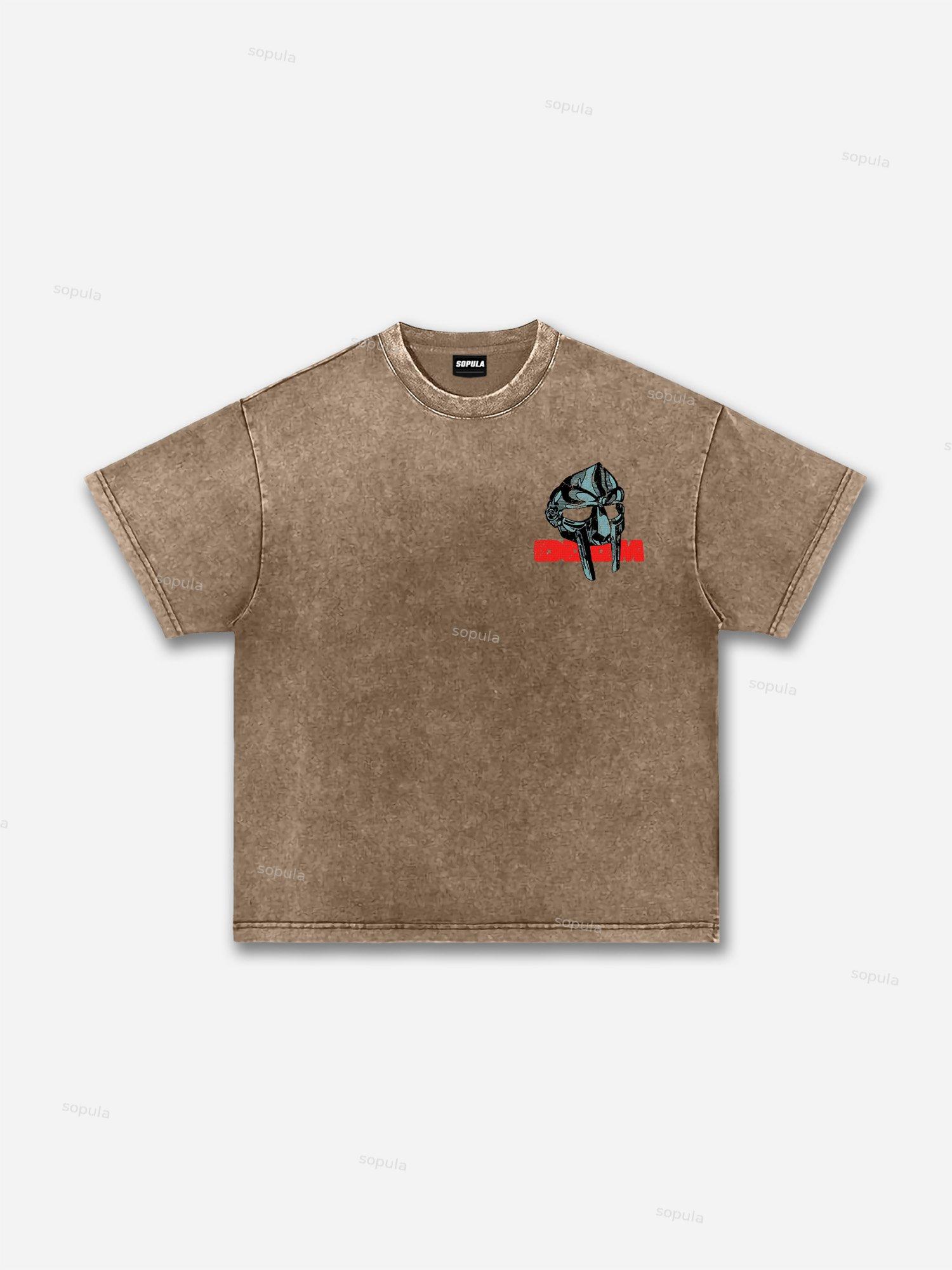 Sopula Vintage The Illest Villain Mf Doom Graphic Print Acid Washed T-Shirt Product Image