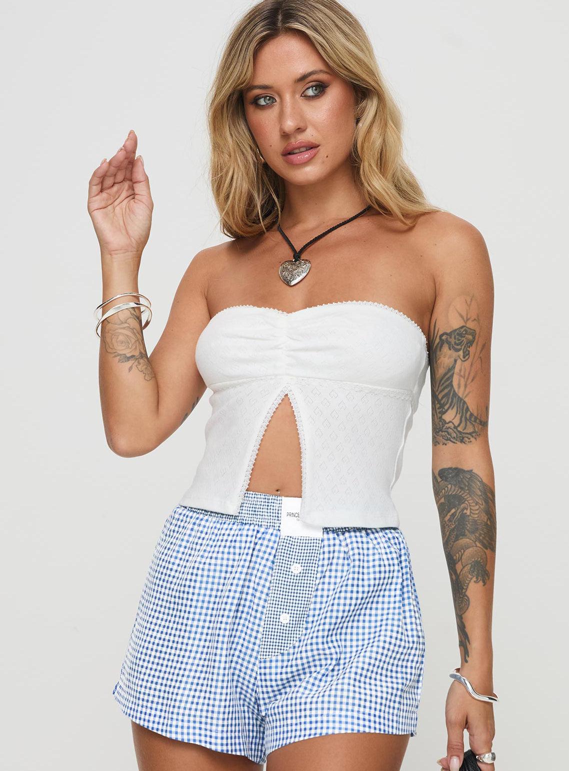 Brekke Strapless Top White Product Image
