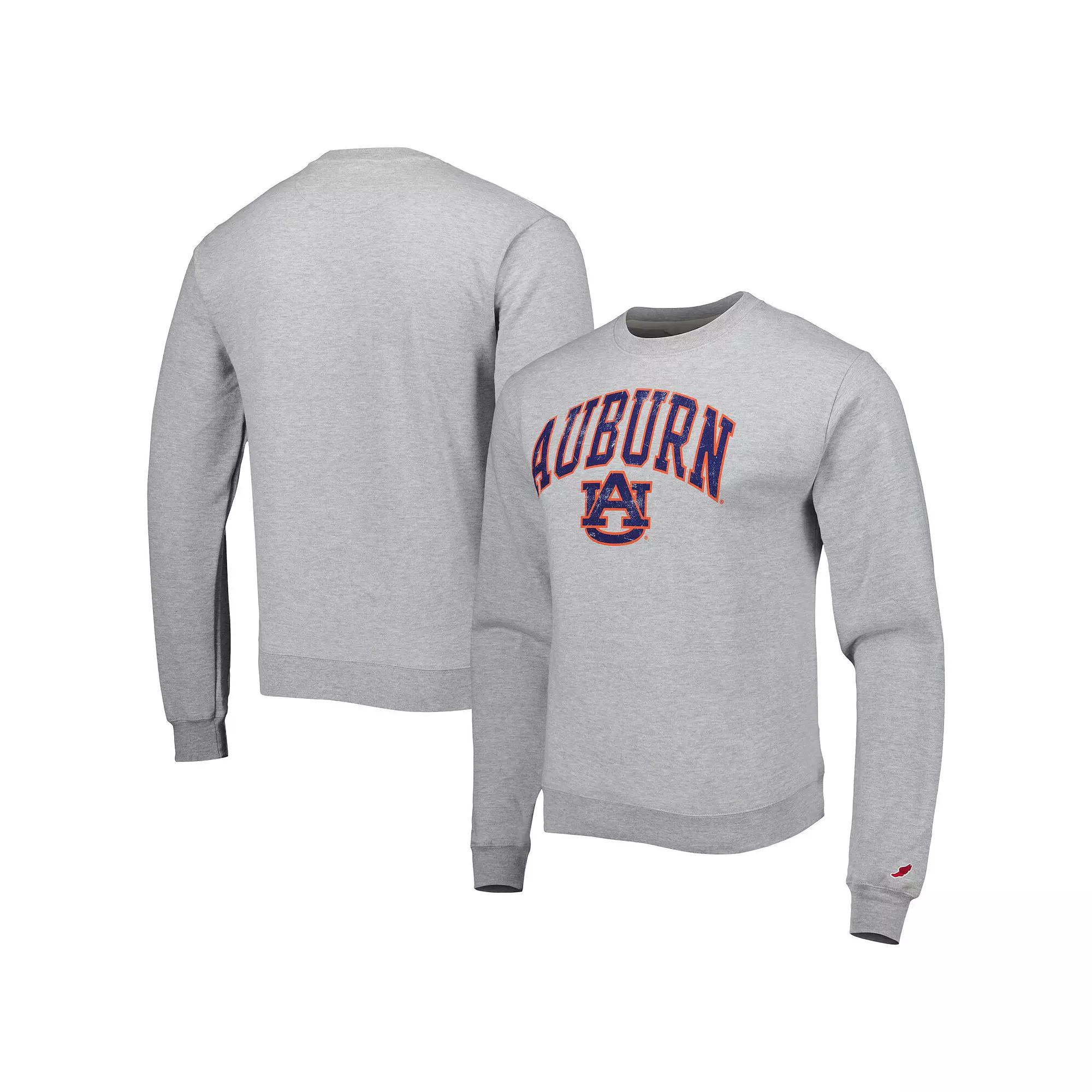 Men's League Collegiate Wear Heather Gray Auburn Tigers 1965 Arch Essential Fleece Pullover Sweatshirt, Size: Medium, Grey Product Image