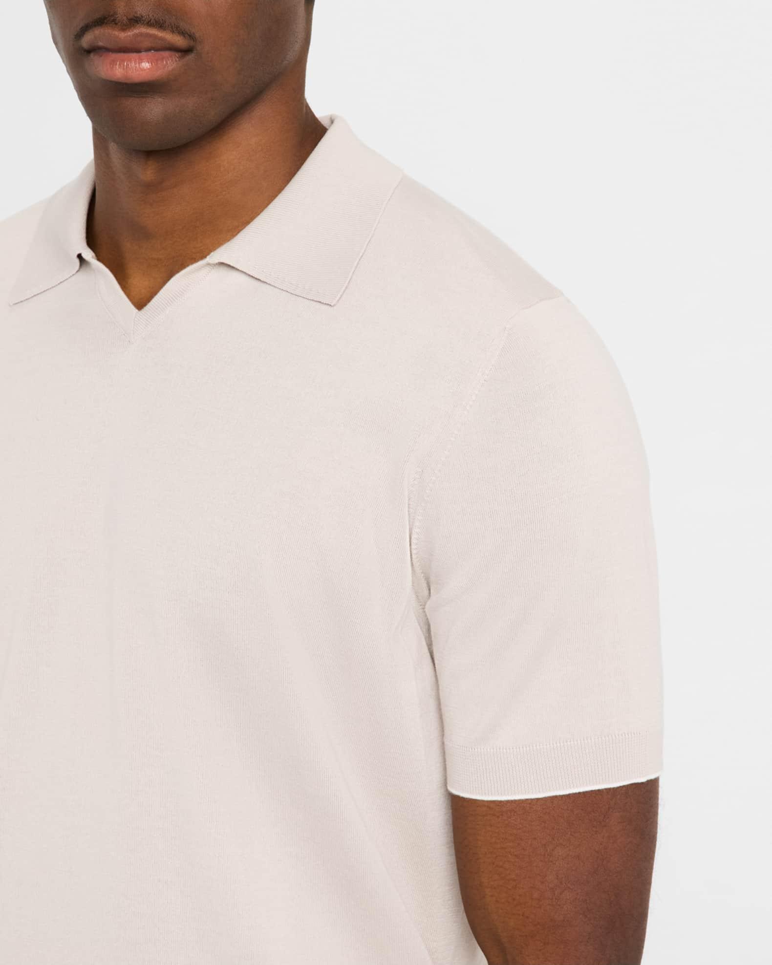 Men's Cotton Johnny Collar Short-Sleeve Polo Sweater Product Image