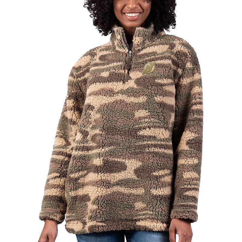 Women's G-III Sports by Carl Banks Camo Pittsburgh Penguins Sherpa Quarter-Zip Jacket,  Product Image