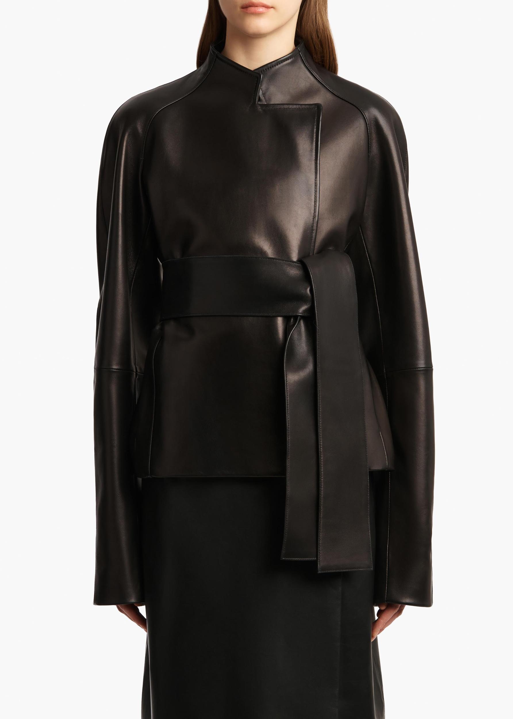 Edith Jacket in Black Leather Product Image