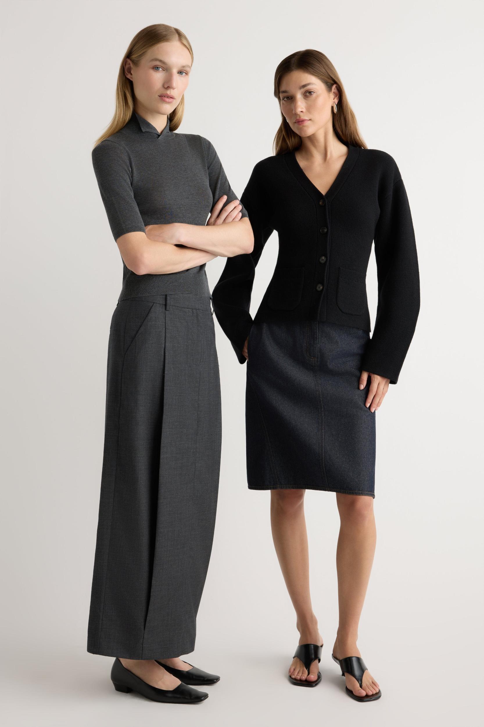 Johanna Knee-Length Denim Skirt Product Image