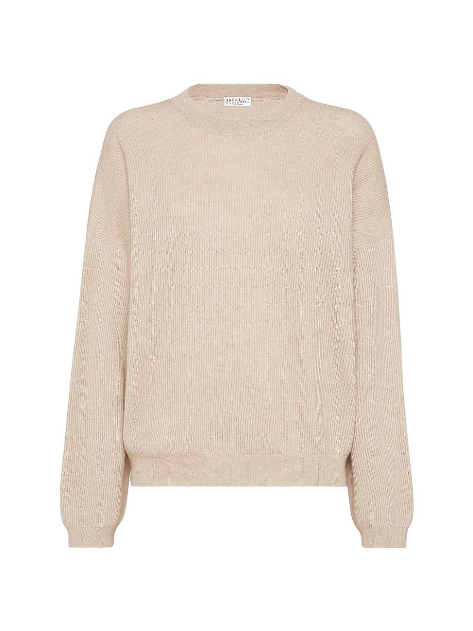 Womens Alpaca and Cotton English Rib Sweater Product Image