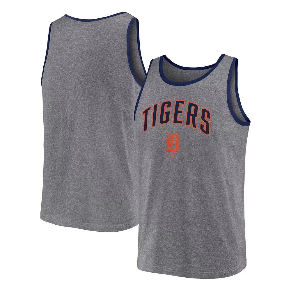 Men's Fanatics Branded Heather Gray Detroit Tigers Primary Tank Top,  Product Image