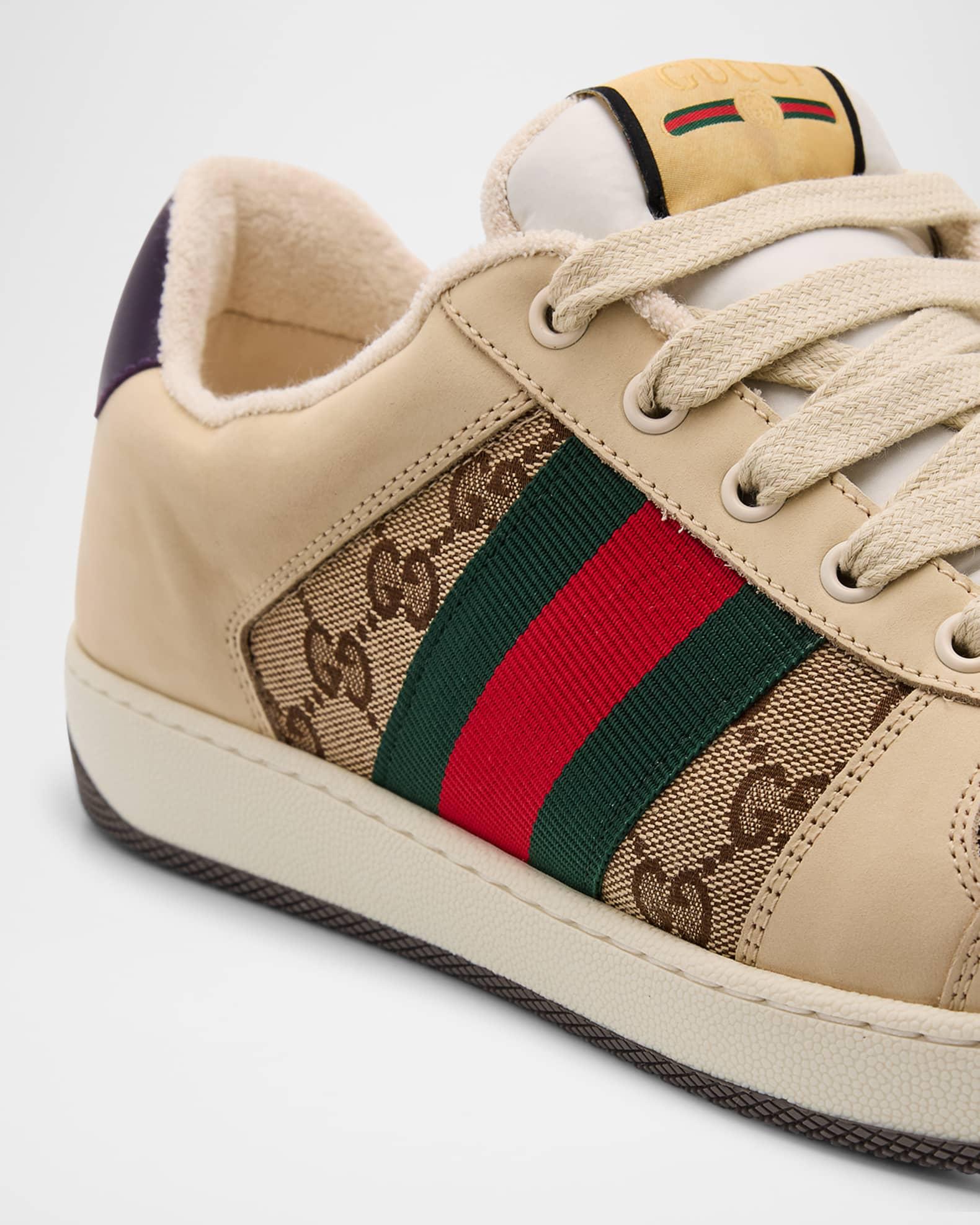 Men's Screener GG Canvas and Leather Sneakers Product Image