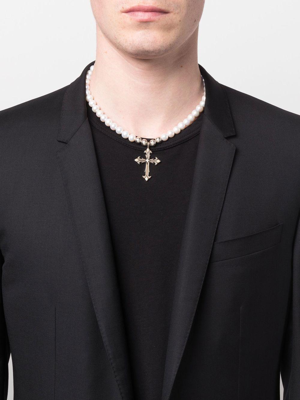 Pearl Necklace With Cross  Product Image