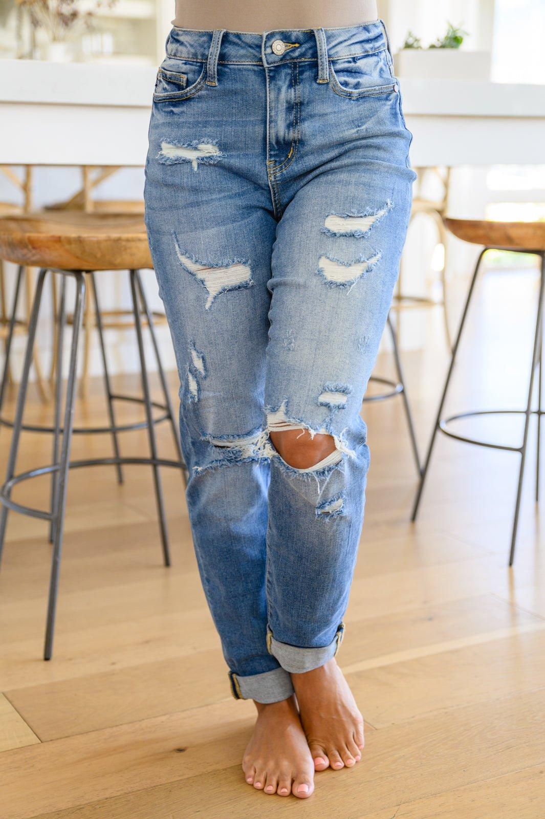 Ashley Hi-Waist Destroyed Boyfriend Jeans (Online Exclusive) Product Image