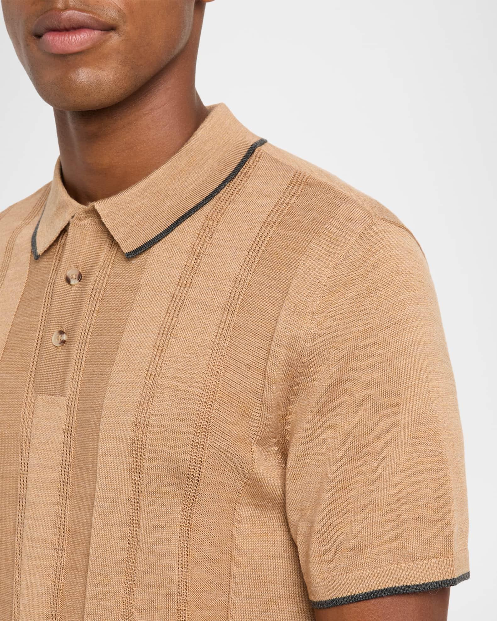 Men's Edvan Wool Knit Short-Sleeve Polo Sweater Product Image