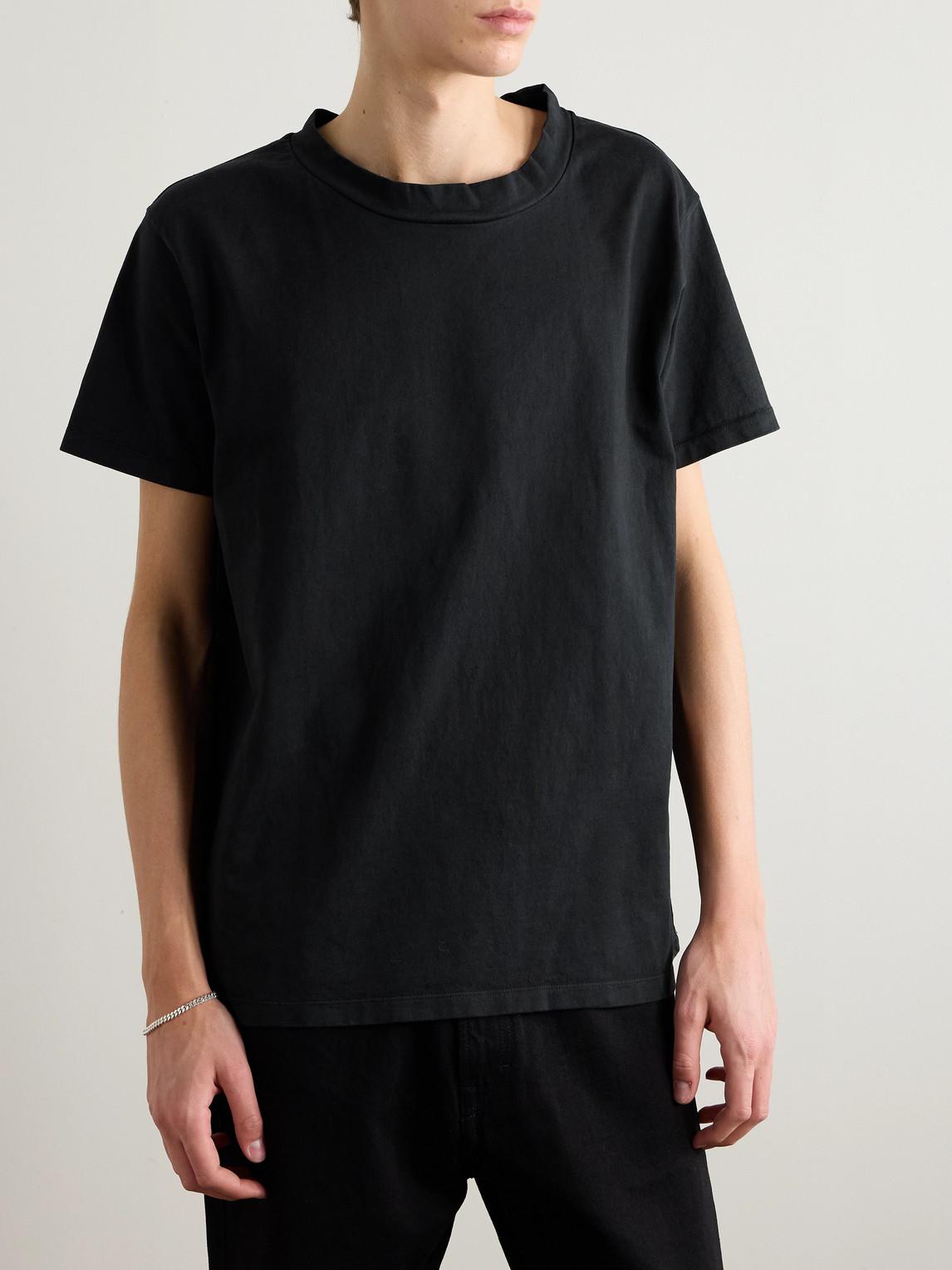 OUR LEGACY Crew Neck Cotton T-shirt In Washedblackbandjersey Product Image