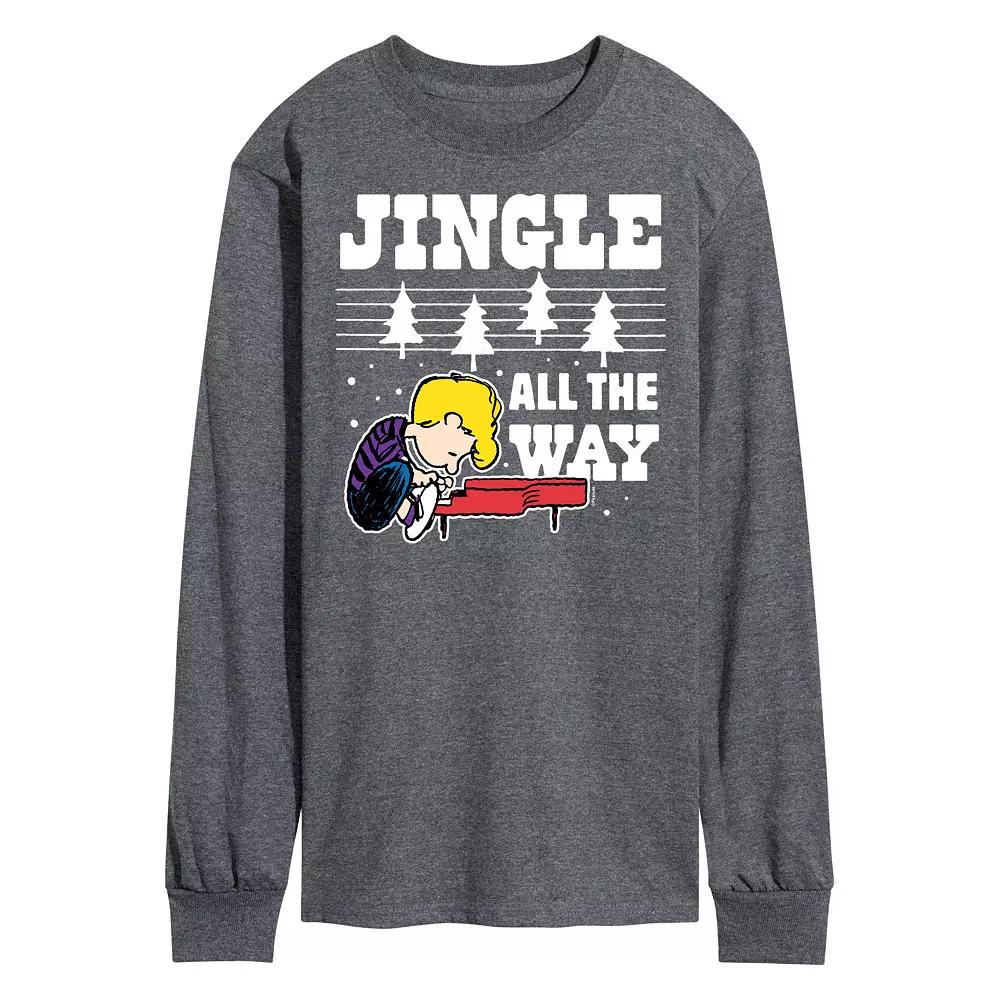 Men's Peanuts Jingle All The Way Piano Long Sleeve Tee,  Product Image