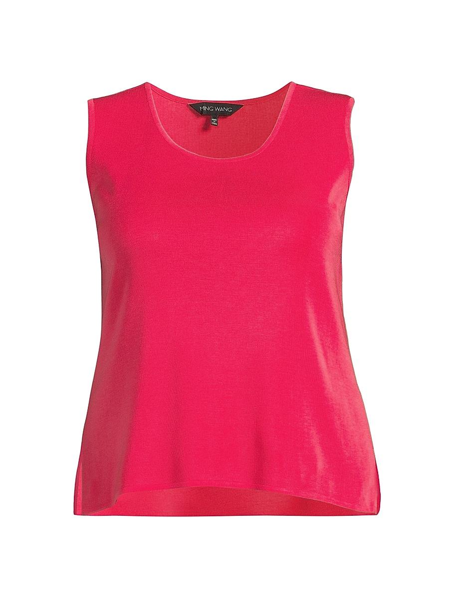 Womens Plus Scoopneck Knit Mid-Length Tank Top Product Image