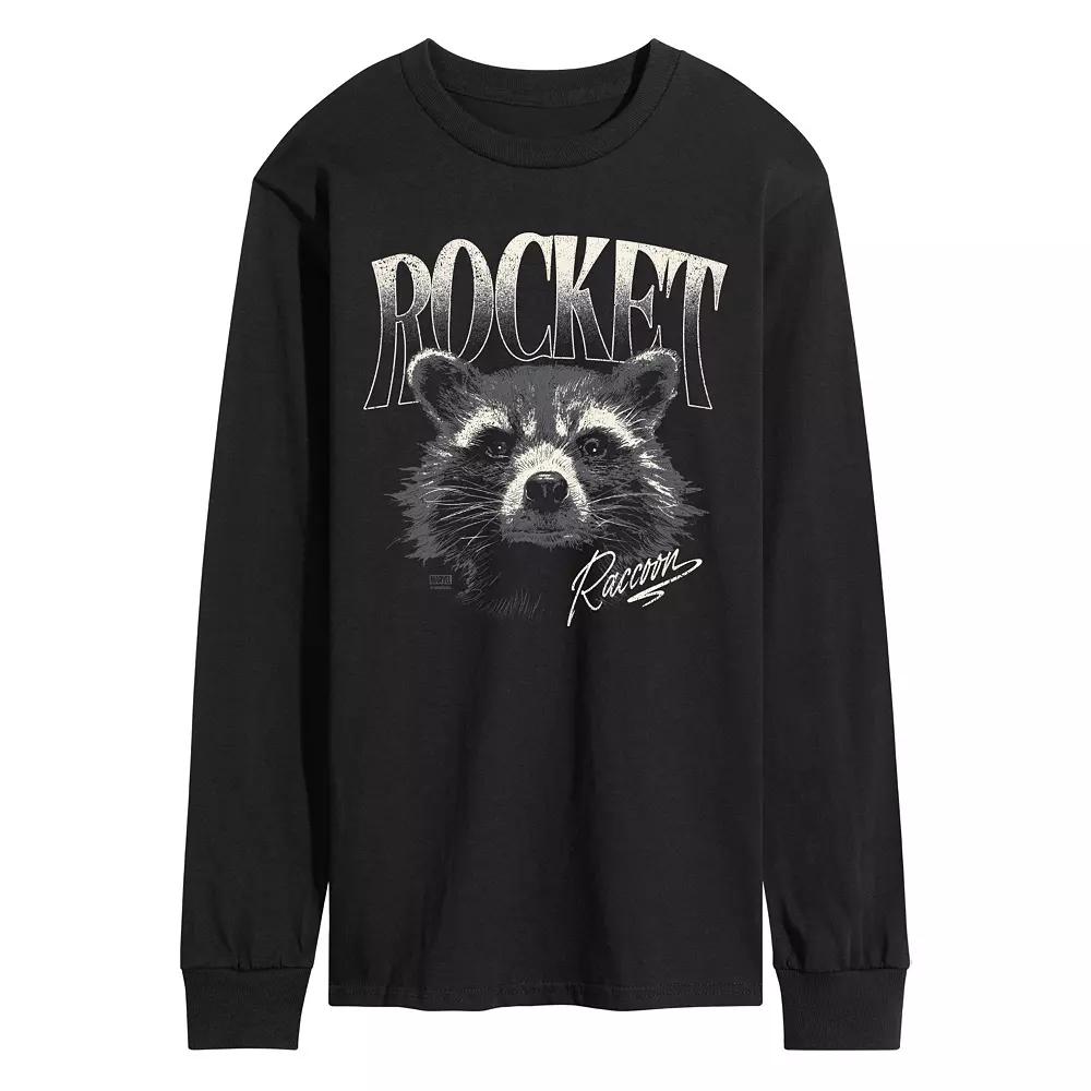 Men's Marvel Guardians Of The Galaxy Rocket Raccoon Long Sleeve Graphic Tee,  Product Image