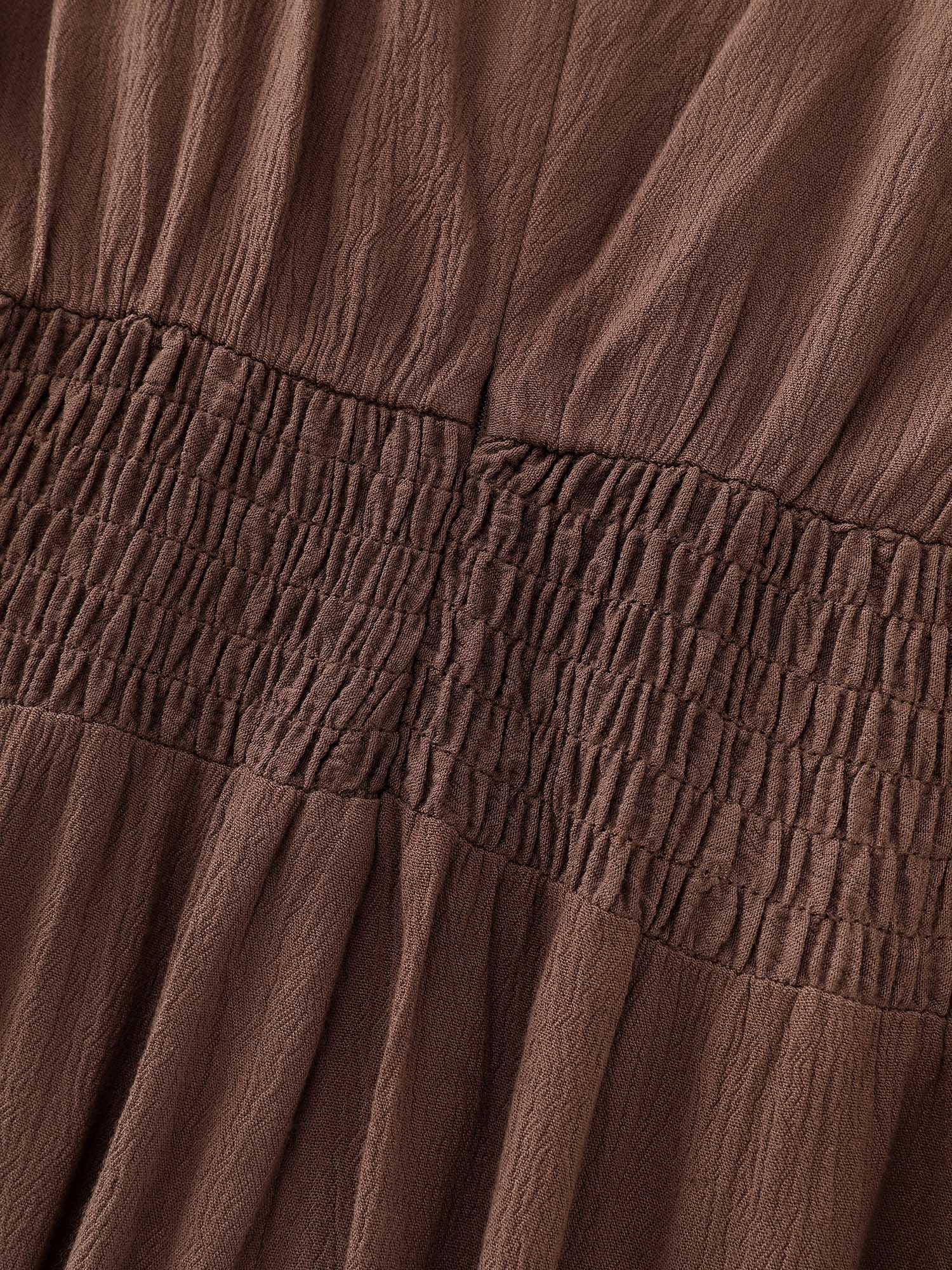 Textured Pleated Waist Surplice Jumpsuit Female Product Image