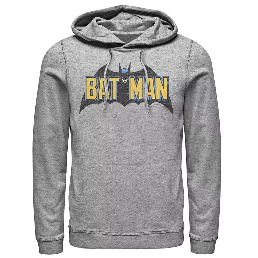 Men's DC Comics Batman Distressed Vintage Text Logo Hoodie,  Product Image
