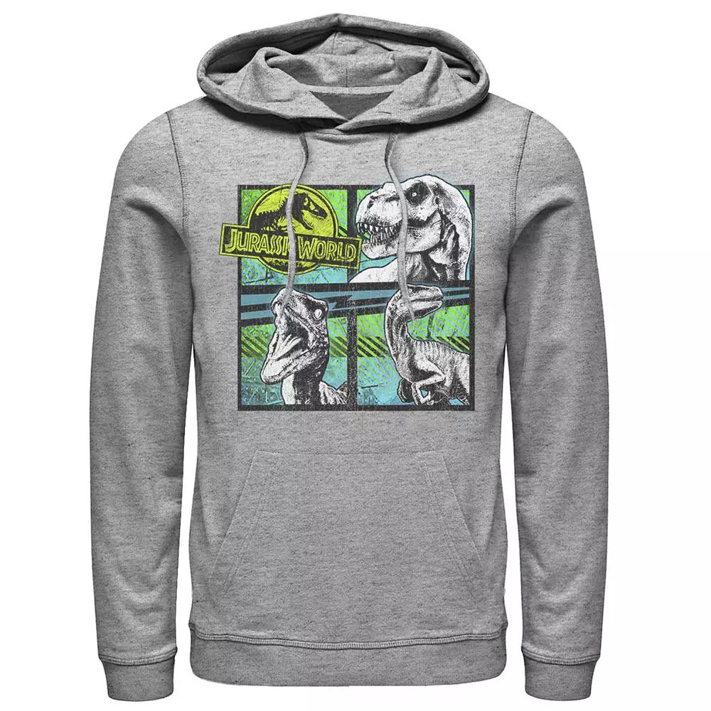 Men's Jurassic World Dinosaurs Group Of 3 Neon Pullover Graphic Hoodie,  Product Image