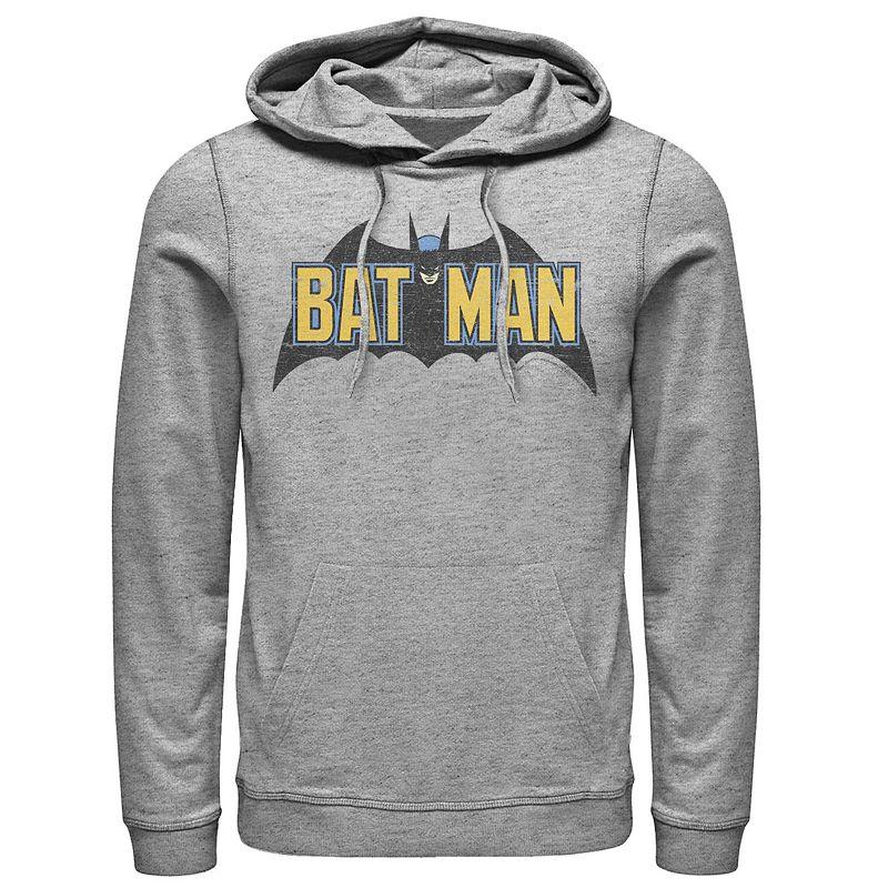 Men's DC Comics Batman Distressed Vintage Text Logo Hoodie,  Product Image