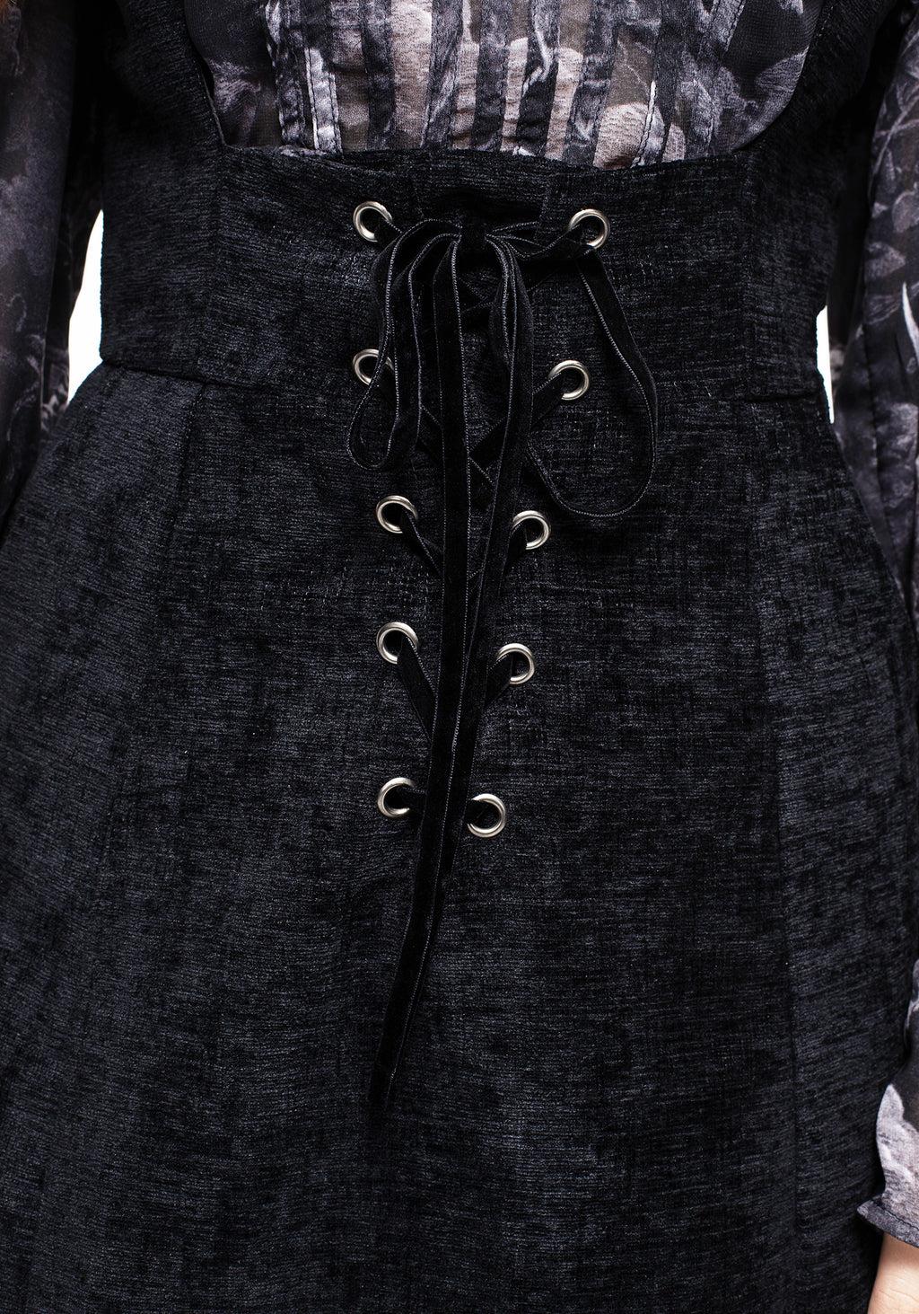 Valar Lace Up Midi Pinafore Dress Product Image