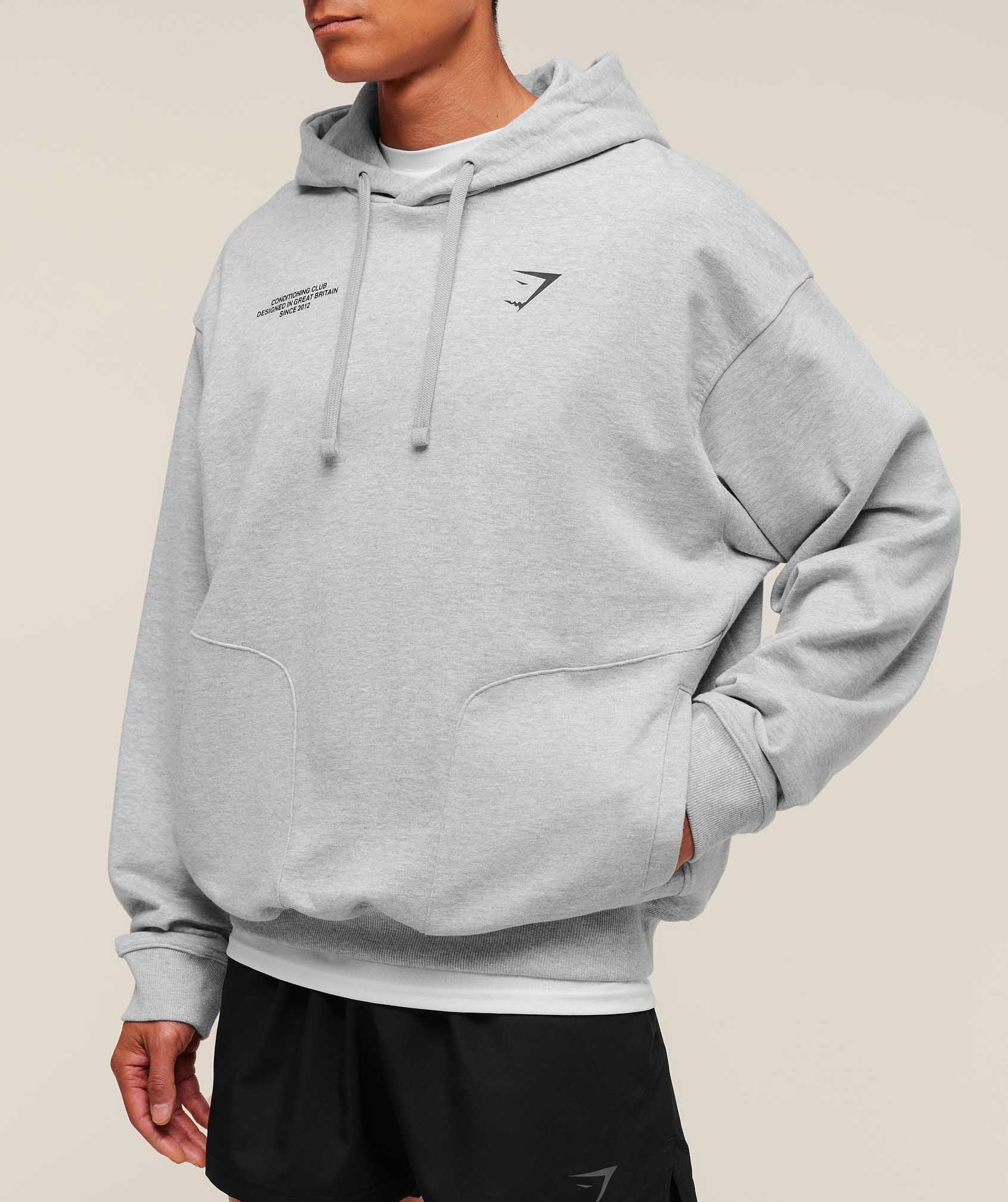 Gymshark Conditioning Club Hoodie - Light Grey Core Marl Male Product Image