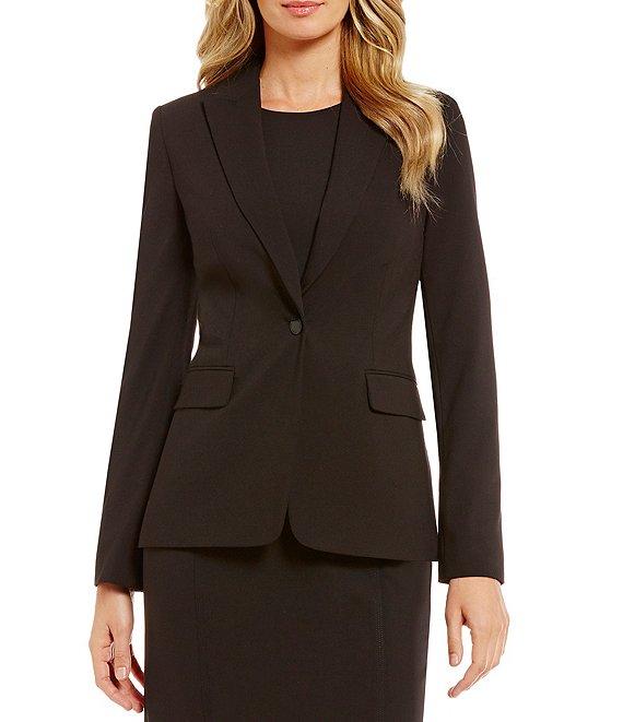 Calvin Klein Notch Lapel Long Sleeve One Button Jacket Product Image