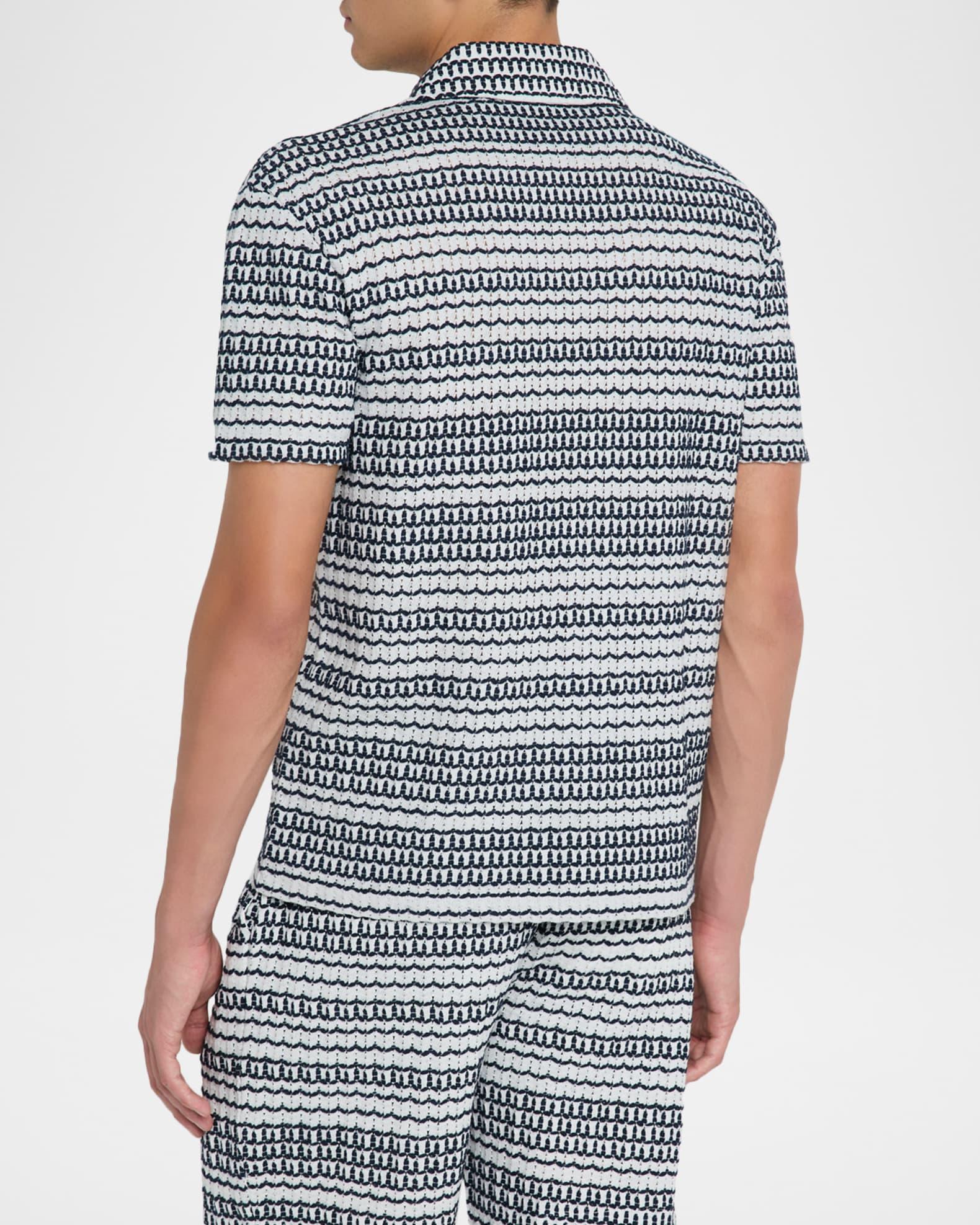 Men's Chez Stripe Crochet Camp Shirt Product Image