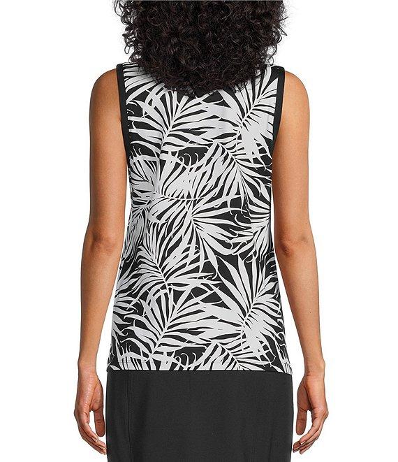 Tommy Bahama Aubrey Lorenzo IslandZone® Leaf Printed Peached Jersey Polo Collar Tank Top Product Image