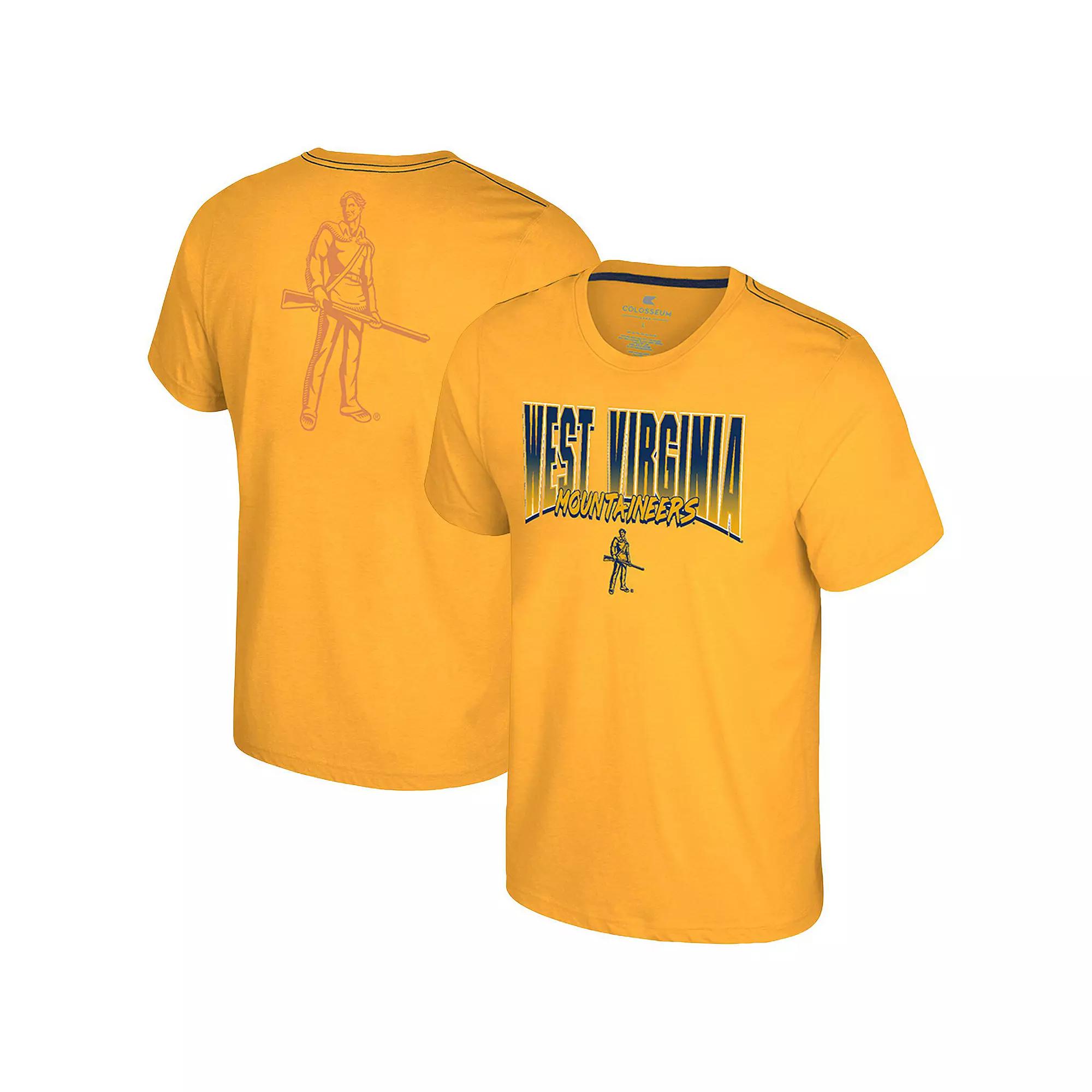 Men's Colosseum Gold West Virginia Mountaineers Dual Logo T-Shirt, Size: Large Product Image