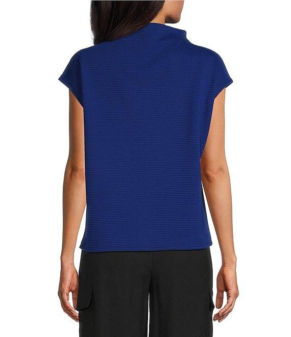 Investments Petite Size Knit Short Sleeve High Neck Ottoman Top Product Image