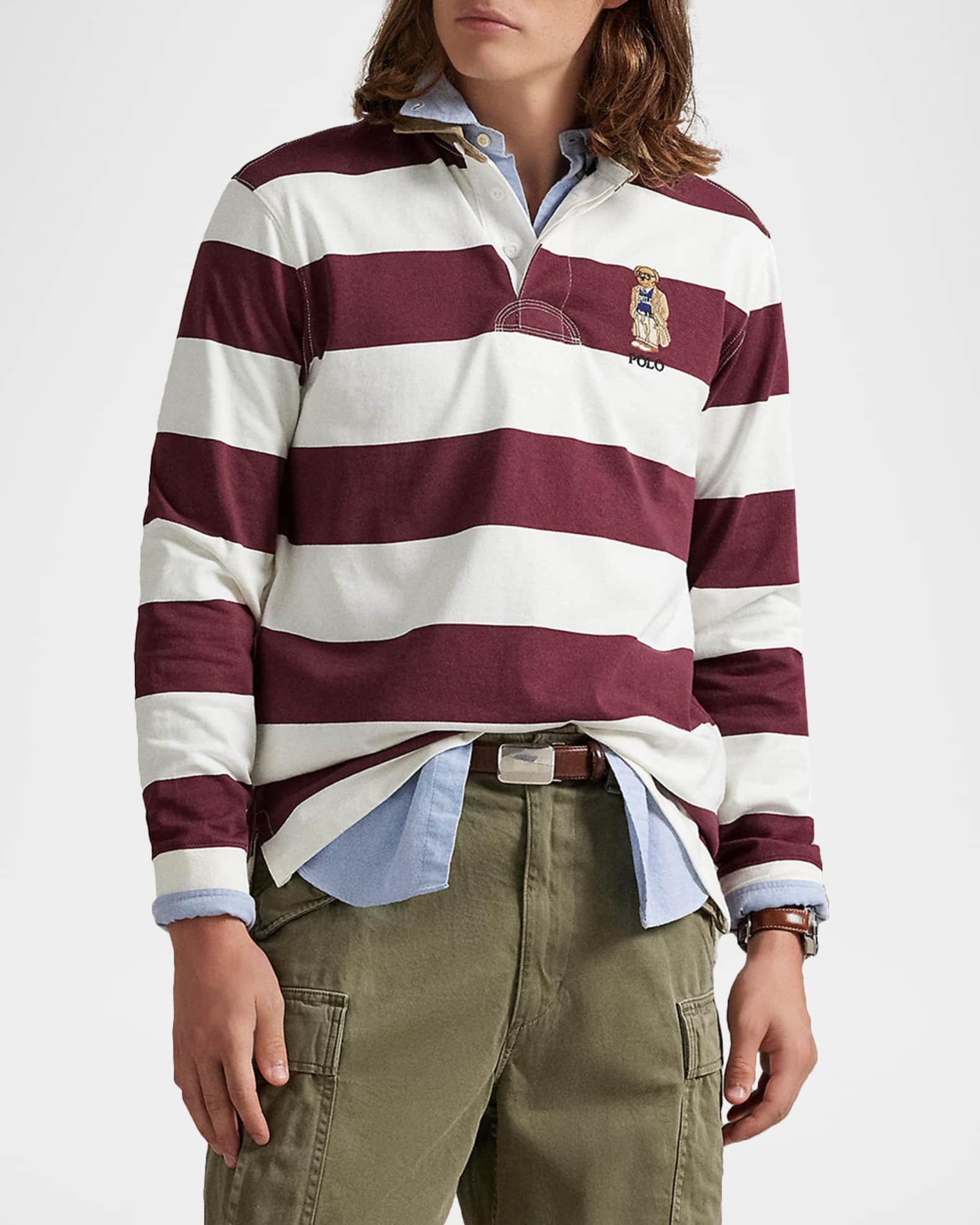 Men's Classic-Fit Polo Bear Stripe Rugby Shirt Product Image