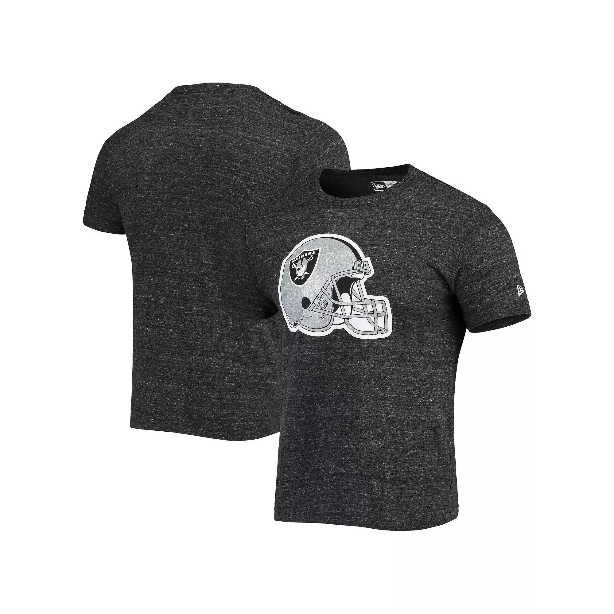 Men's New Era Black Las Vegas Raiders Helmet Logo Tri-Blend T-Shirt, Size: Large, Lvr Black Product Image